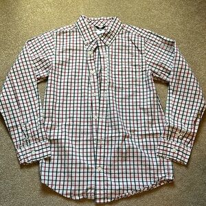 Boys, gymboree, white, red and black button up dress shirt